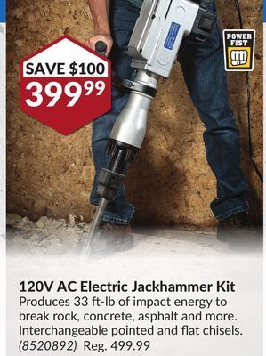 Princess Auto Power fist 120v ac electric jackhammer kit offer