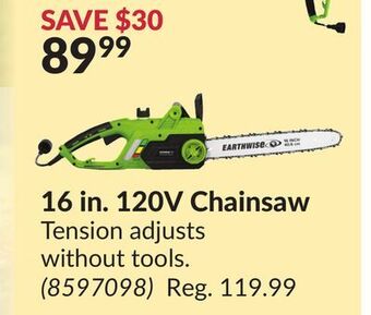 Princess Auto 16 in. 120v chainsaw offer