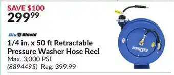 Princess Auto 1/4 in. x 50 ft retractable pressure washer hose reel offer