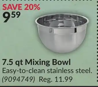 Princess Auto 7.5 qt mixing bowl offer