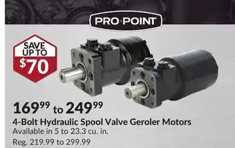 Princess Auto 4-bolt hydraulic spool valve geroler motors offer