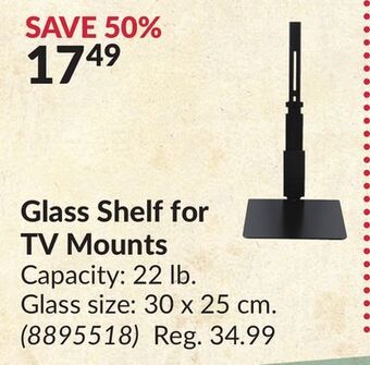 Princess Auto Glass shelf for tv mounts offer