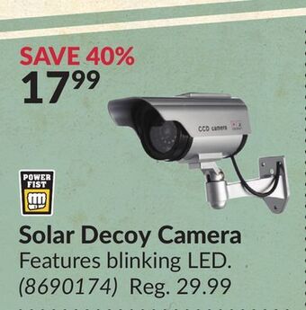 Princess Auto Solar decoy camera offer