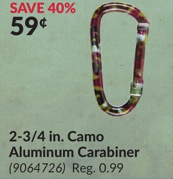 Princess Auto 2-3/4 in. camo aluminum carabiner offer