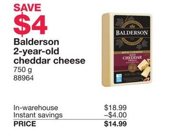 Costco Balderson 2-year-old cheddar cheese offer