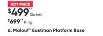 Sleep Country Malouf eastman platform base queen offer