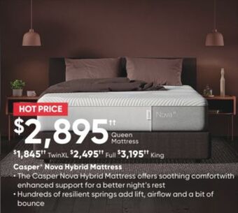 Sleep Country Casper nova hybrid mattress offer