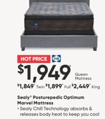Sleep Country Sealy posturepedic optimum marvel mattress offer