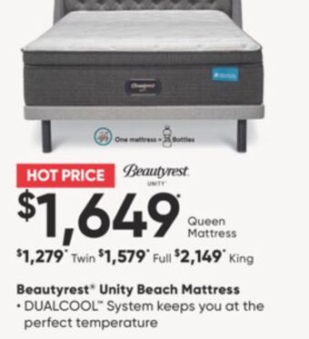 Sleep Country Beautyrest unity beach mattress offer