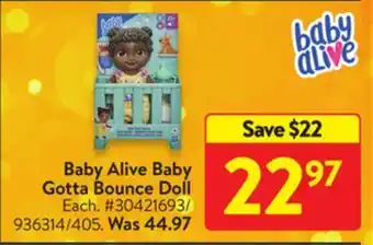 Walmart Baby alive baby gotta bounce doll offer