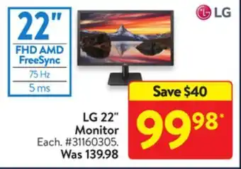 Walmart Lg 22" monitor offer