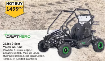 Princess Auto Drifthero 212cc 2-seat youth go-kart offer