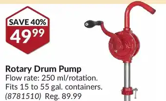Princess Auto Rotary drump pump offer