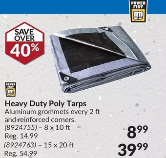 Princess Auto Power fist heavy duty poly tarps offer