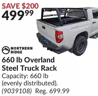Princess Auto 660 lb overland steel truck rack offer