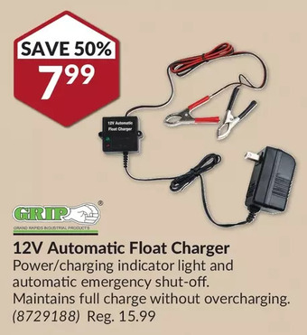 Princess Auto Grip 12v automatic float charger offer