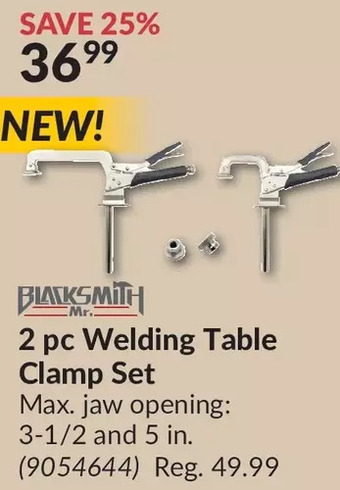 Princess Auto Mr. blacksmith 2 pc welding table clamp set offer