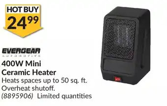 Princess Auto Evergear automotive 400w mini ceramic heater offer