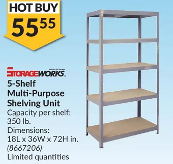 Princess Auto 5-shelf multi-purpose shelving unit offer