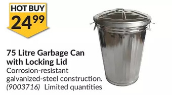 Princess Auto 75 litre garbage can with locking lid offer