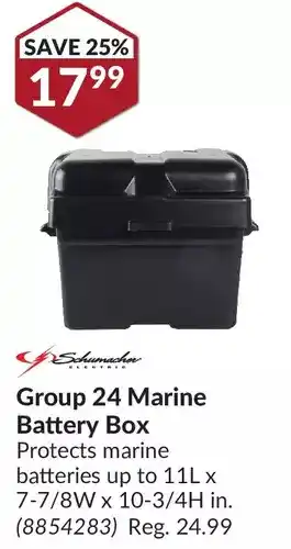 Princess Auto Schumacher group 24 marine battery box offer