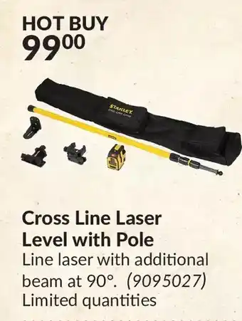 Princess Auto Cross line laser level with pole offer