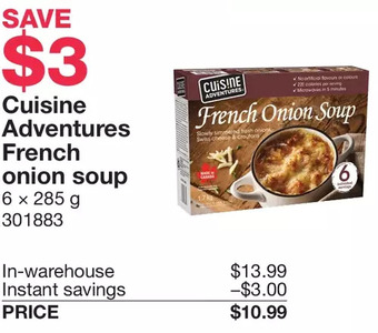 Costco Cuisine adventures french onion soup offer