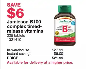 Costco Jamieson b00 complex timed-release vitamins offer
