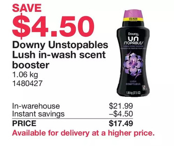 Costco Downy unstopables lush in-wash scent booster offer