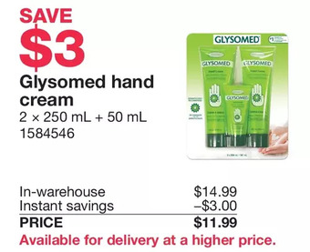 Costco Glysomed hand cream offer