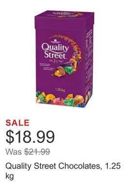 Costco Quality street chocolates, 1.25 kg offer