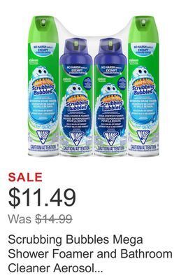 Costco Scrubbing bubbles mega shower foamer and bathroom cleaner aerosol combo 4-count offer