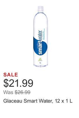 Costco Glaceau smart water, 12 x 1 l offer