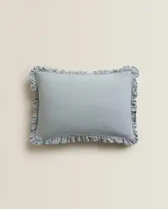 ZARA HOME Linen throw pillow cover with ruffles offer