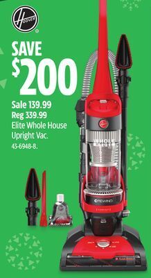 Canadian Tire Hoover elite whole house upright vac offer