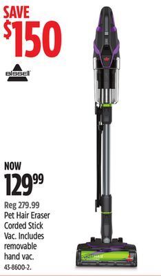 Canadian Tire Bissell pet hair eraser corded stick vac offer
