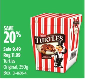 Canadian Tire Nestle turtles original, 350g box offer