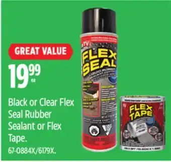 Canadian Tire Black or clear flex seal rubber sealant or flex tape offer