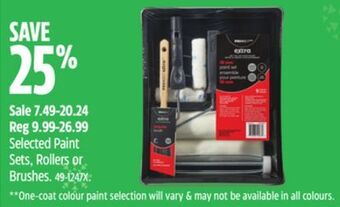 Canadian Tire Premier selected paint sets, rollers or brushes offer