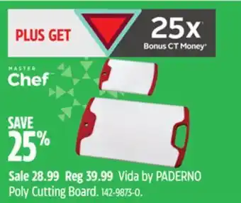 Canadian Tire Vida by paderno polyethylene cutting board, dishwasher safe, 13-in x 18-in offer