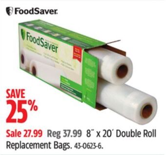 Canadian Tire Foodsaver 8˝ x 20´ double roll replacement bags offer