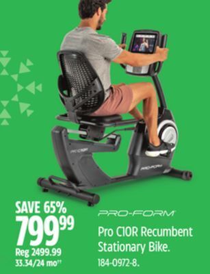 Canadian Tire Proform pro c10r recumbent stationary bike offer