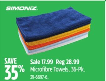 Canadian Tire Simoniz microfibre towels, 36-pk offer