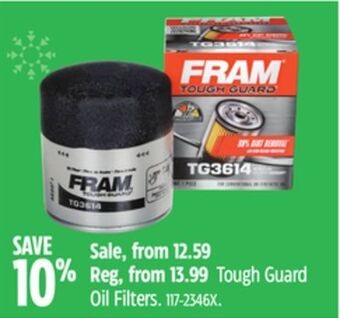 Canadian Tire Fram tough guard oil filters offer