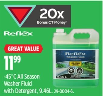 Canadian Tire Reflex -45°c all season washer fluid with detergent, 9.46l offer