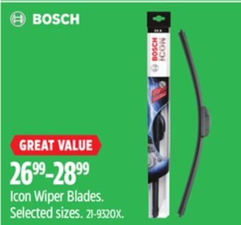 Canadian Tire Bosch icon wiper blades offer