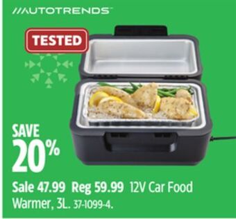 Canadian Tire Autotrends 12v car food warmer,3l offer