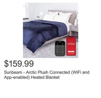 Costco Sunbeam - arctic plush connected (wifi and app-enabled) heated blanket offer