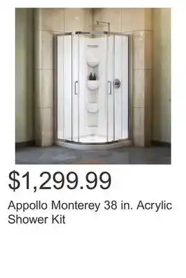 Costco Appollo monterey 38 in. acrylic shower kit offer