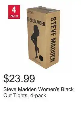 Costco Steve madden women's black out tights, 4-pack offer